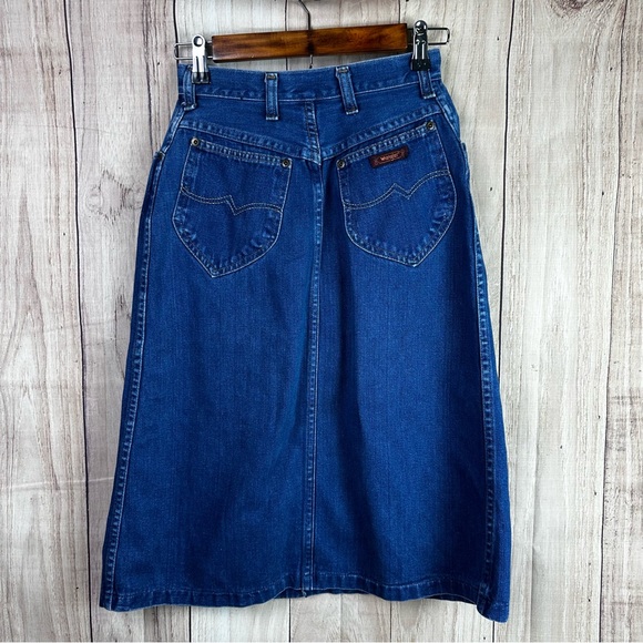 Vintage Wrangler Classic Blue Denim Skirt - Picture 5 of 9